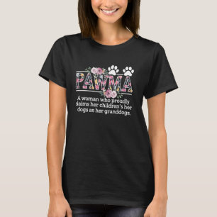 Pawma Dog Grandma Floral Paw Print Mothers Day Gif T-Shirt