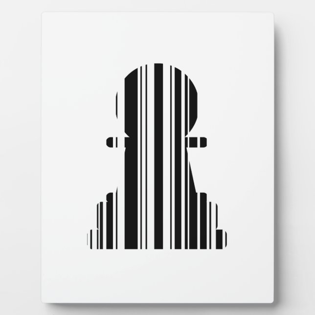 PAWN BAR CODE Chess Piece Pattern Design Plaque (Front)