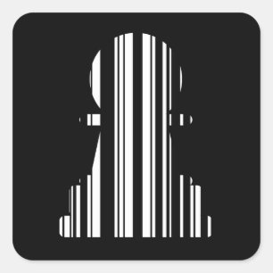 PAWN BAR CODE Chess Piece Pattern Design Square Sticker
