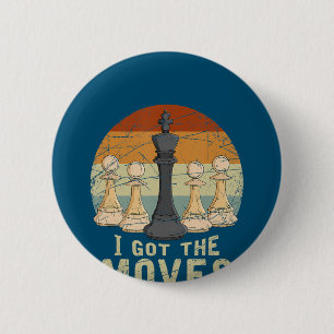 Pawn King Chess Figure Chessmen Gift Chess 6 Cm Round Badge