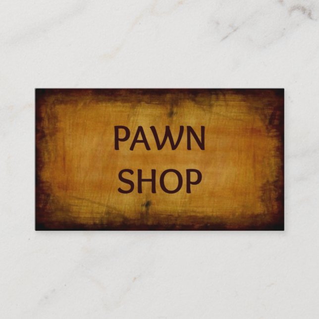 Pawn Shop Antique Brushed Business Card (Front)