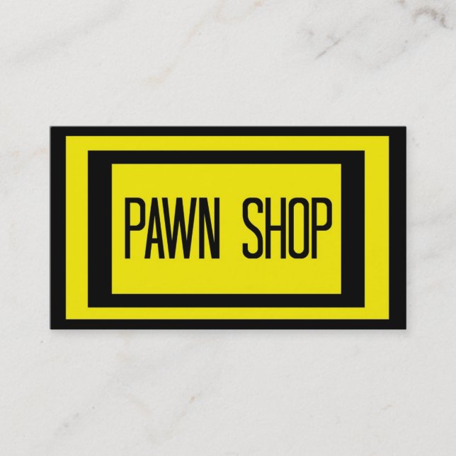 Pawn Shop Black and Yellow Business Card (Front)