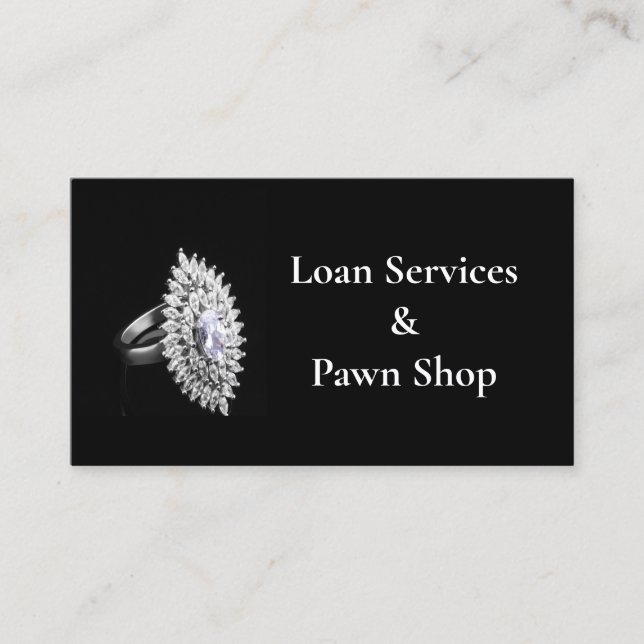 Pawn Shop Buy, Sell, Loan & Mortgage Personalised  Business Card (Front)