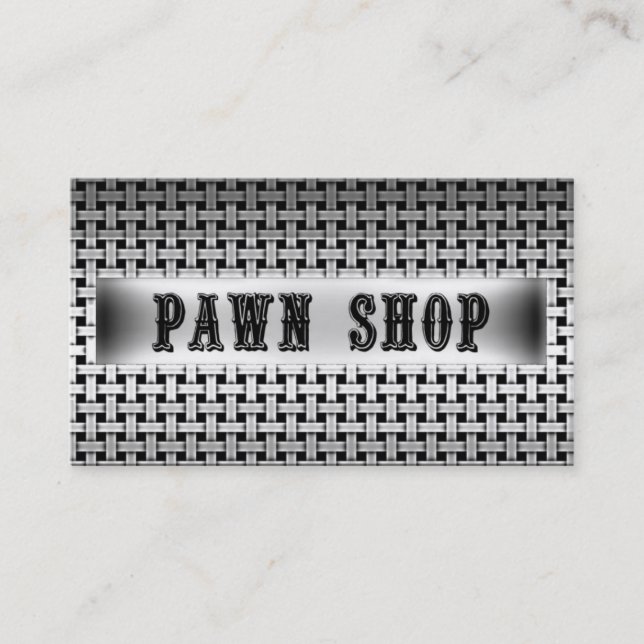 Pawn Shop Metal Look Business Card (Front)