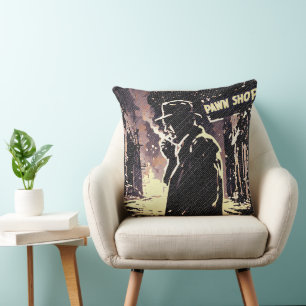 Pawn Shop Retro Urban Gritty Pop Art Style Cushion
