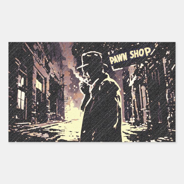 Pawn Shop Retro Urban Gritty Pop Art Style  Rectangular Sticker (Front)