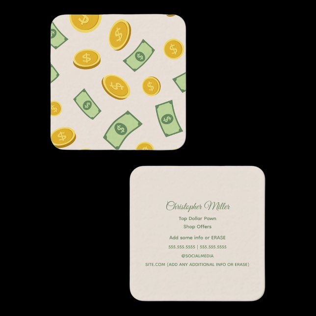 Pawn Shop Square Business Card (Pawn Shop Square Business Cards)