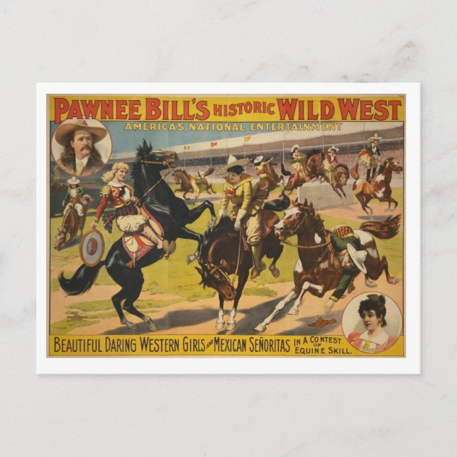 Pawnee Bill Wild West Show Postcard (Front)