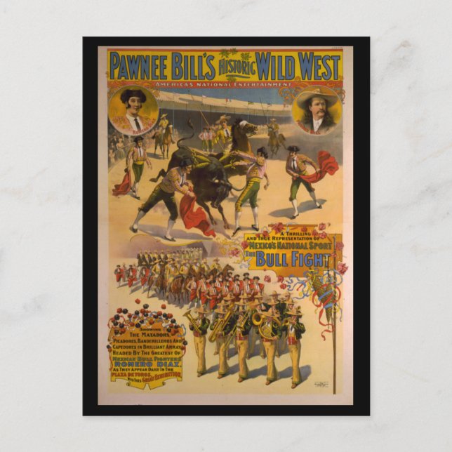 Pawnee Bill's Historic Wild West Poster Postcard (Front)