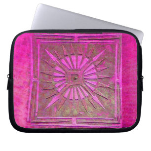 PAWNEE MORNING STAR , Pink,Black,Fuchsia Laptop Sleeve