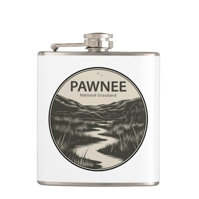 Pawnee National Grassland Colorado Stream Hip Flask (Front)