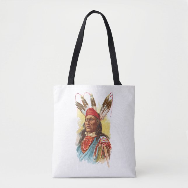 Pawnee Sioux Chief: Rushing Bear Tote Bag (Front)
