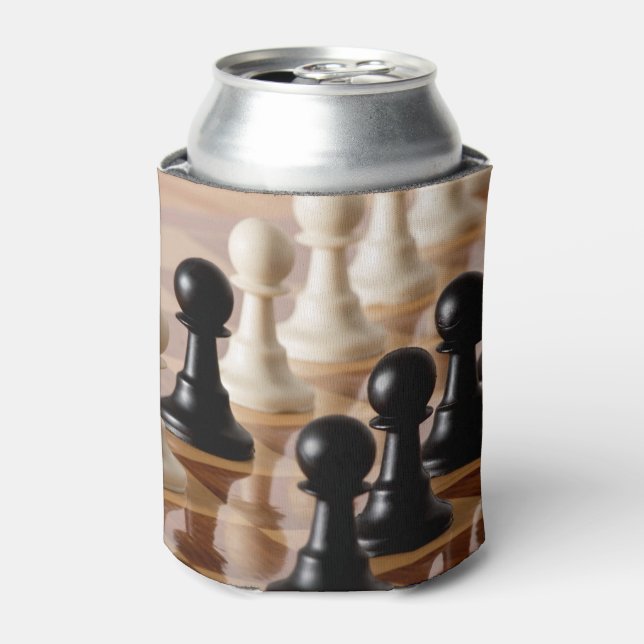Pawns on Chess Board Can Cooler (Can Front)