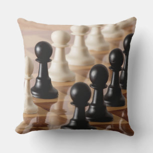 Pawns on Chess Board Cushion