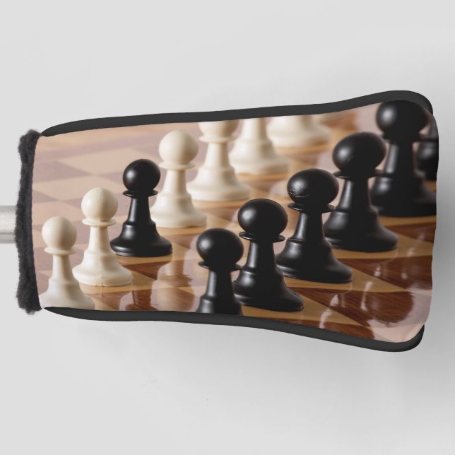 Pawns on Chess Board Golf Head Cover (Front)