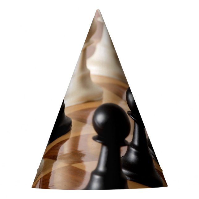 Pawns on Chess Board Party Hat (Front)