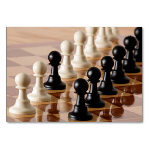 Pawns on Chess Board Table Number