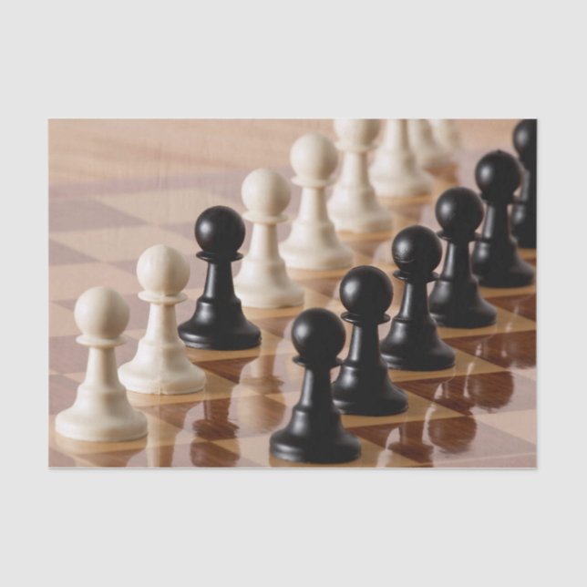 Pawns on Chess Board Tissue Paper (Front)