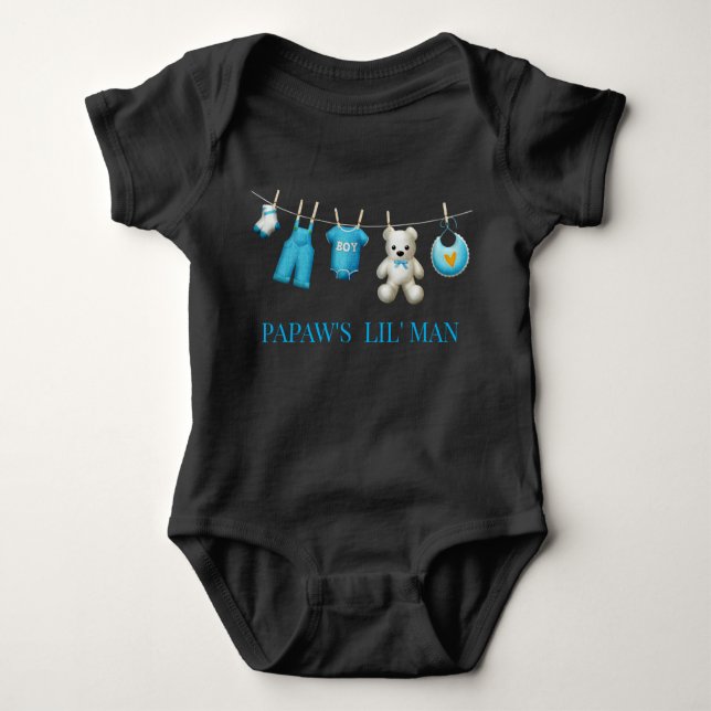 Pawpa's Lil' Man Baby Bodysuit (Front)