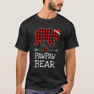 Pawpaw Bear Buffalo Plaid Santa Arrow Christmas Fa T-Shirt