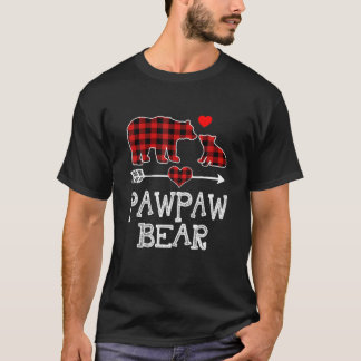 Pawpaw Bear Christmas Pajama Red Plaid Buffalo Fam T-Shirt