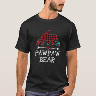 Pawpaw Bear Christmas Pajama Red Plaid Buffalo T-Shirt