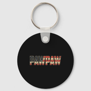 Pawpaw Bold Patriotic American Flag Father’s Day P Key Ring