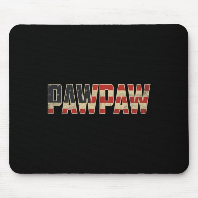 Pawpaw Bold Patriotic American Flag Father’s Day P Mouse Pad (Front)