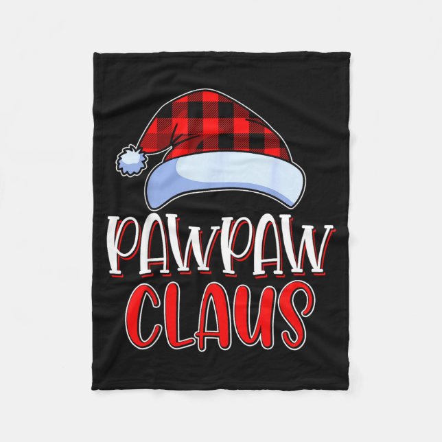Pawpaw Claus Santa Family Matching Christmas Pajam Fleece Blanket (Front)