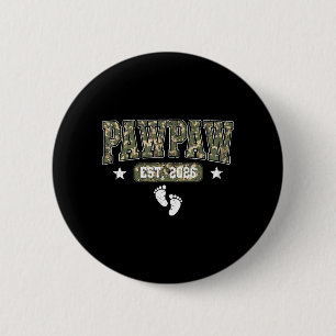 Pawpaw Est 2026 Camouflage Fathers Day Men Daddy 6 Cm Round Badge