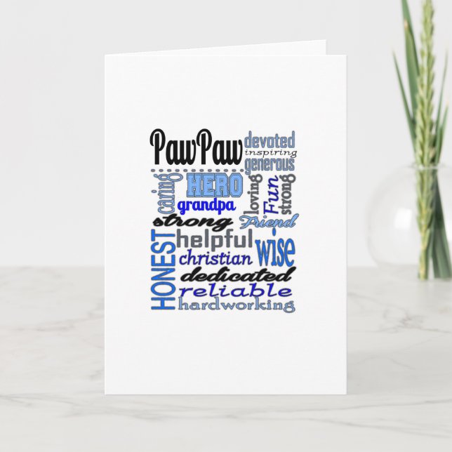 Pawpaw Fathers day strong loyal Grandpa Papa Card (Front)