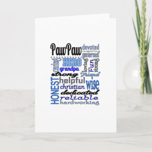 Pawpaw Fathers day strong loyal Grandpa Papa Card