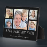 PawPaw Grandfather Grandchildren Photo Collage Plaque<br><div class="desc">Simple and clean design lets your family photos shine on this Best PawPaw Ever plaque. A large photograph in the centre with two smaller photos on either side let you insert your own photos easily. Best PawPaw Ever is written below in a modern font. Two lines below let you complete...</div>