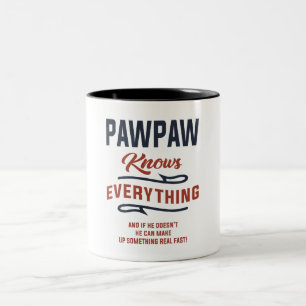 Pawpaw Knows Everything Design Two-Tone Coffee Mug