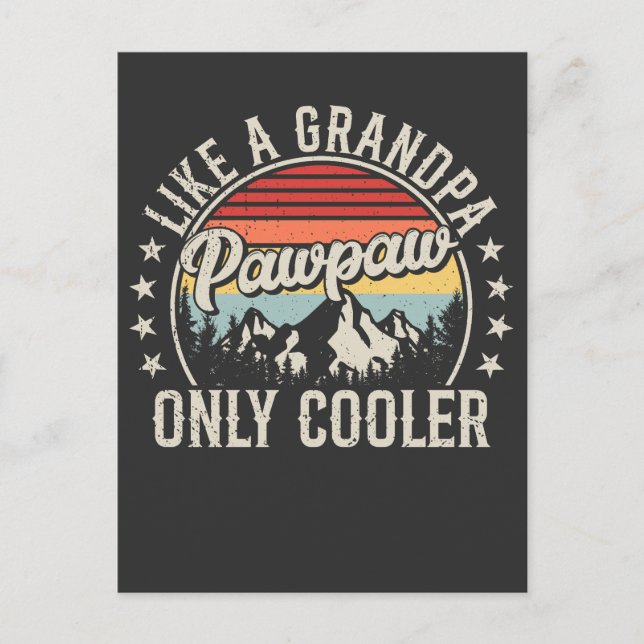 Pawpaw Like a Grandpa Only Cooler Retro Postcard (Front)