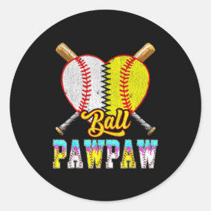 Pawpaw of both half baseball softball ice cream classic round sticker