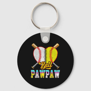 Pawpaw of both half baseball softball ice cream key ring
