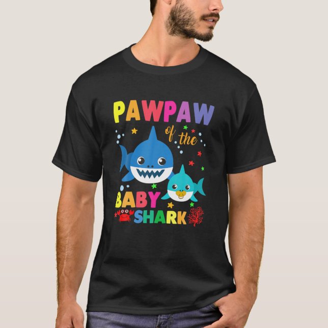 Pawpaw Of The Baby Shark Birthday Pawpaw Shark T-Shirt (Front)