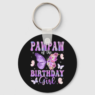 Pawpaw of The Birthday Girl Butterfly Family Key Ring