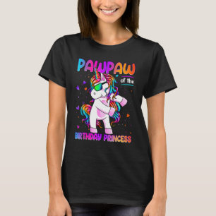 Pawpaw of the Birthday Princess Girl Dabbing Unico T-Shirt