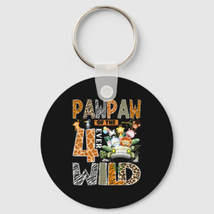 Pawpaw of the four wild safari jungle 4th birthday key ring