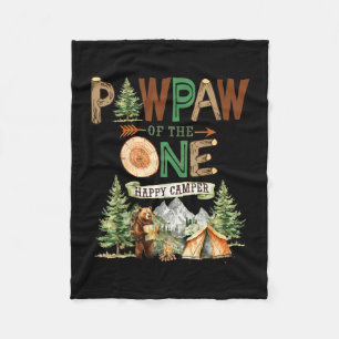 Pawpaw of the one happy camper 1st birthday fleece blanket