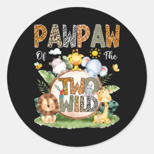 Pawpaw of The Two Wild 2nd Birthday Boy le Safari Classic Round Sticker