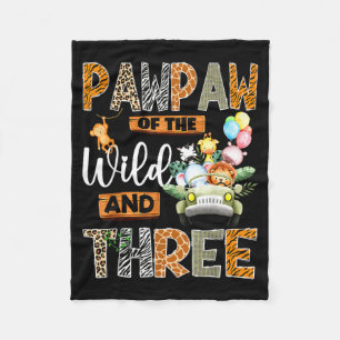 Pawpaw Of The Wild And Three 3rd Birthday Boy Safa Fleece Blanket