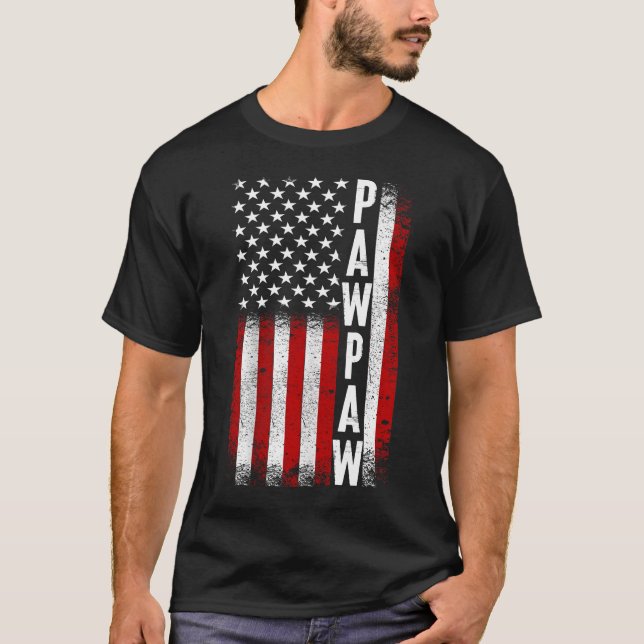 Pawpaw Patriotic American USA Flag Best Pawpaw T-Shirt (Front)