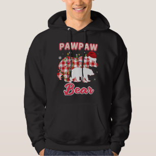 Pawpaw Red Plaid Bear Matching Buffalo Pajama Chri Hoodie