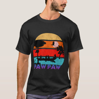 Pawpaw Retro Sunset Ocean Grandfather T-Shirt
