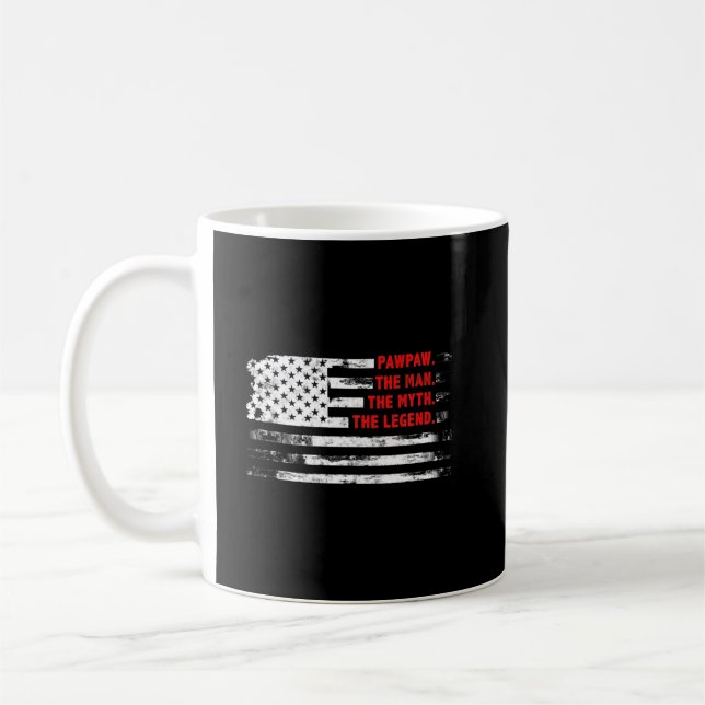Pawpaw The Man Myth Legend American USA Flag Fathe Coffee Mug (Left)
