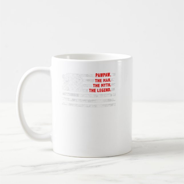 Pawpaw The Man Myth Legend American USA Flag Fathe Coffee Mug (Left)