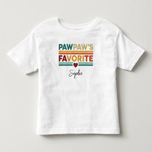 Pawpaw's Favorite Retro Simple Modern Script Name Toddler T-Shirt